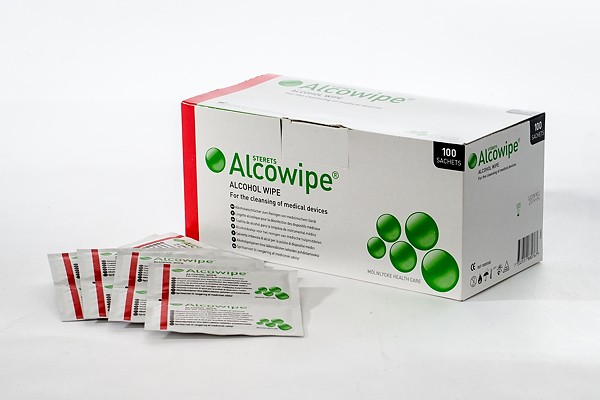 Disinfectant wipes - Alcowipes Alcohol Sachets (x100)