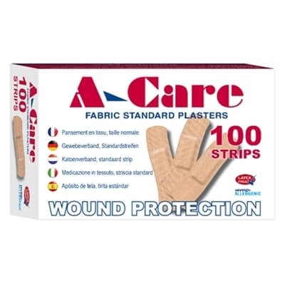 Plasters Fabric - Standard Strip - 72 x 19mm	(x100)		