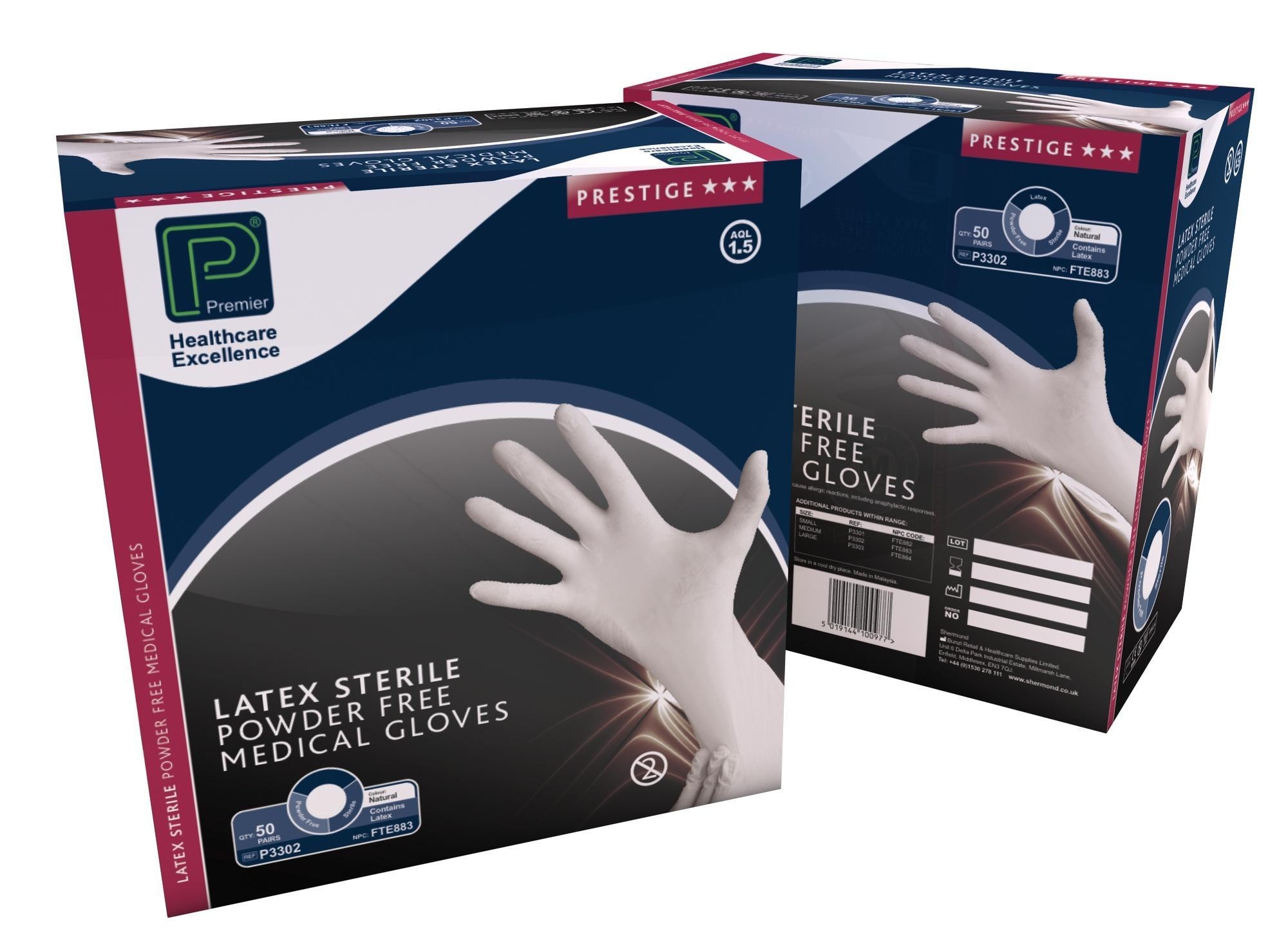 Gloves - Latex Procedure - Sterile (50 pairs per box) - 3 Sizes