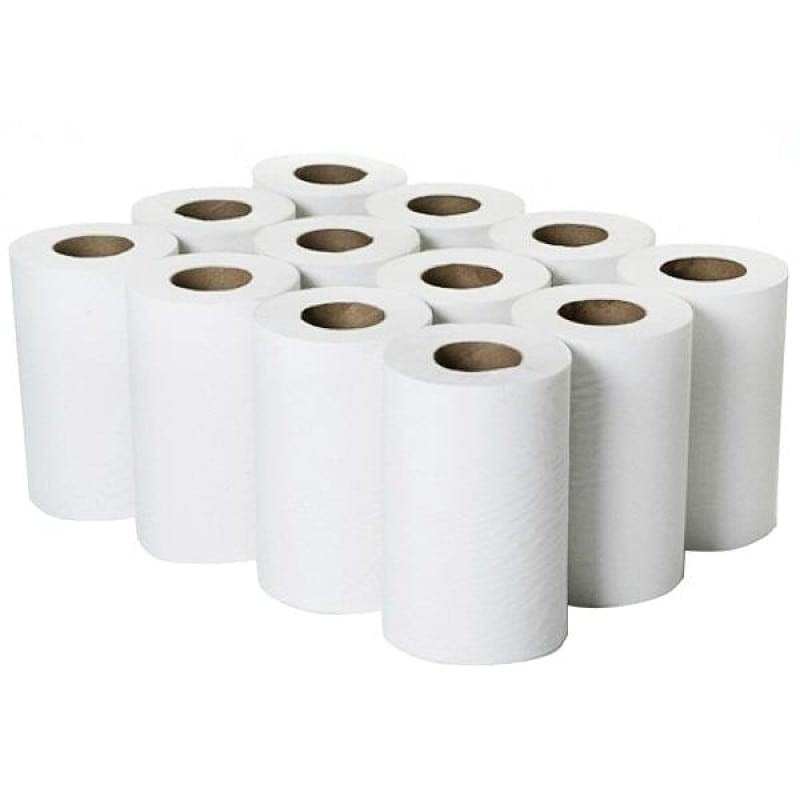 Hand Towels - Mini Centre Feed 1 Ply White (12 rolls x 120m)