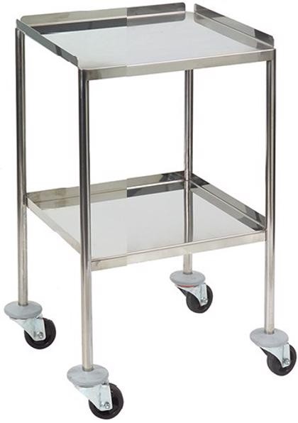 Welded upturned shelf, s/steel, dressing & instrument trolleys - CA4161