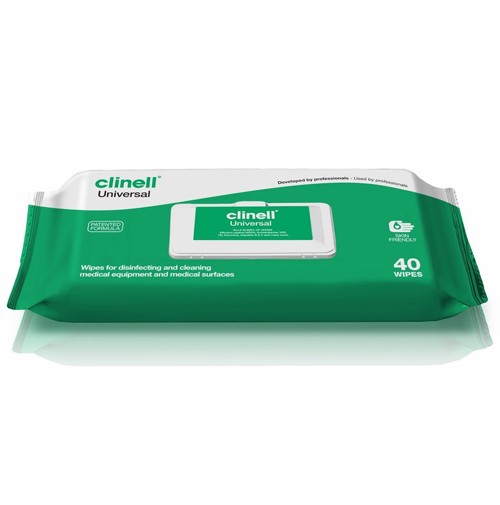 Sanitising Wipes - Clinell Universal (Green/White)  Pack of 40