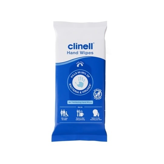 Sanitising Wipes - Clinell Antimicrobial (Blue/White) x30