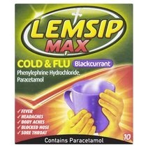 Lemsip Max Cold & Flu Blackcurrant Sachets  (x10)