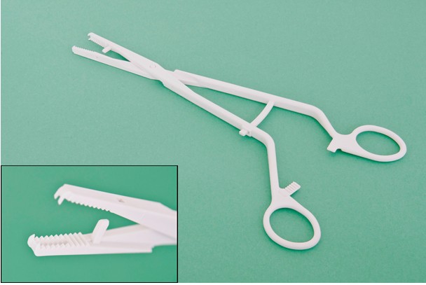 Forceps - Tenaculum Plastic 26cm (White) (Museux) x 10