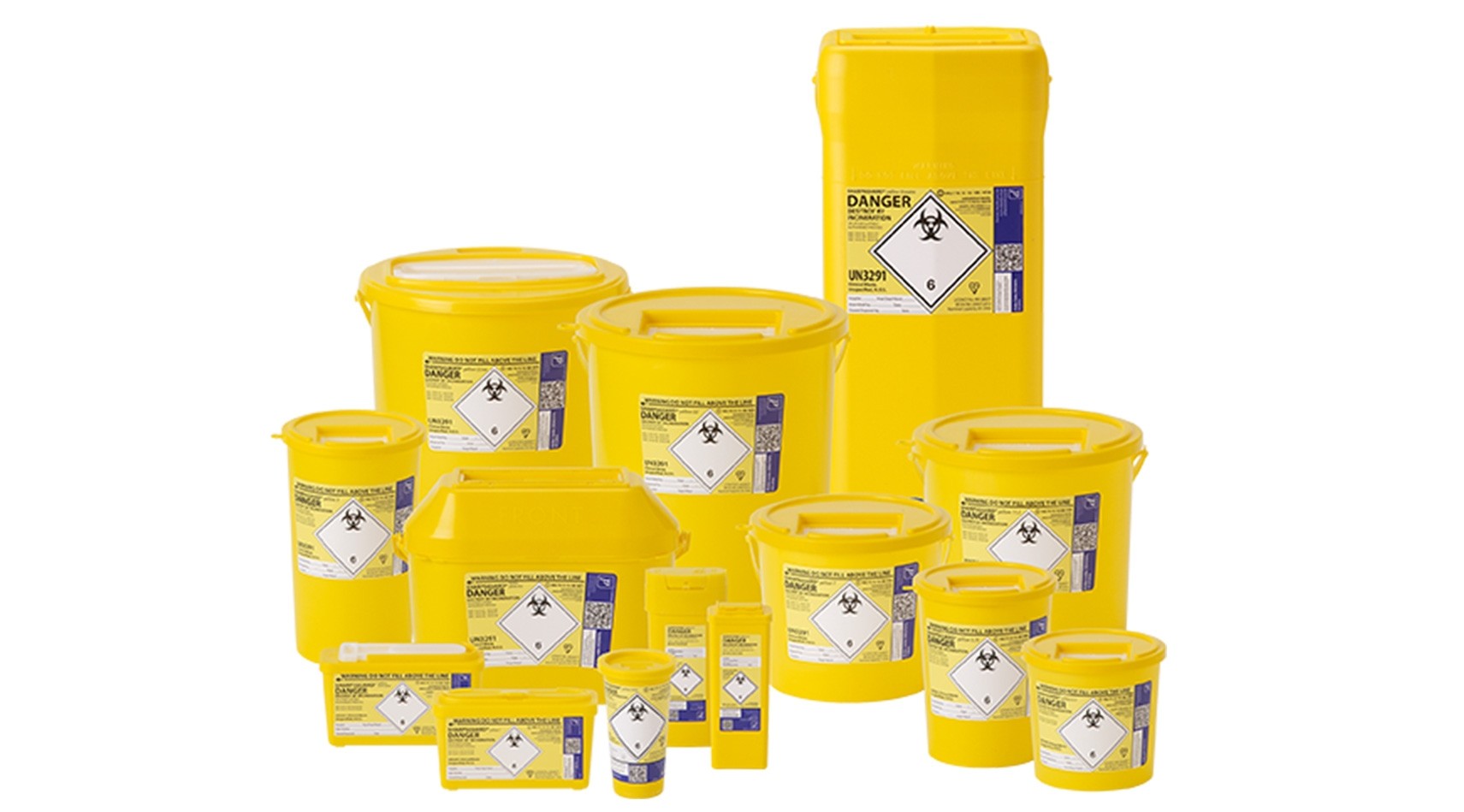 Sharps Bin - Yellow Range (yellow lid)