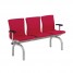 3 fully upholstered seats & 2 arms - platinum round tube legs
