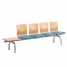 4 seats + table - upholstered seat pads only - platinum round tube legs