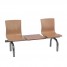 2 seats + table - polished Beech ply - black round tube legs